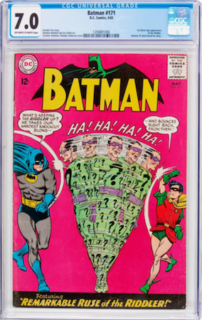 Batman #171 is easy to find in low grade, but we recommend a CGC 7.0 or nicer. Click to buy a copy