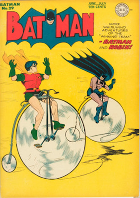 Batman #29, June 1945. Bat Penny Farthing. Click for value