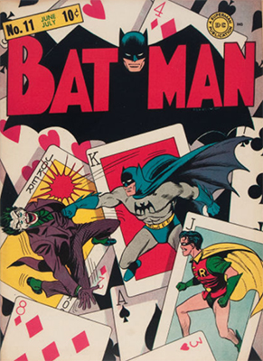 Batman Comics #11: Classic Joker cover. Click for values