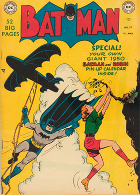 Batman #57, came with pin-up calendar. Click for value