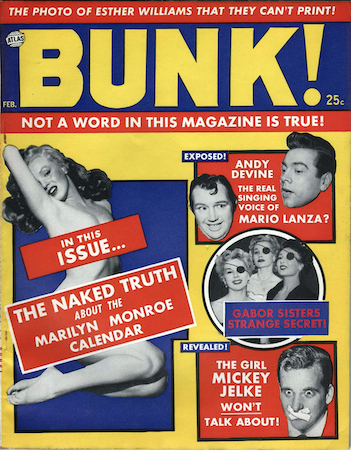 Bunk! Magazine #1: Marilyn photo cover. Click for values