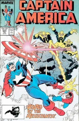 Origin and First Appearance, Resistants, Captain America #343, Marvel Comics, 1988. Click for value