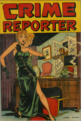 Crime Reporter #3: classic Matt Baker cover. Click for values
