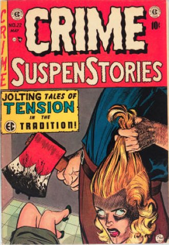 There are many gruesome EC comics, including this classic severed head cover on Crime SuspenStories #22. Click for value