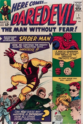 First Appearance, Daredevil (Silver Age), Daredevil #1, Marvel Comics, 1964. Click for values