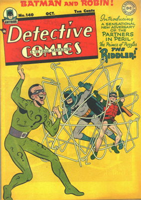 100 Hot Comics: Detective Comics #140, 1st Riddler. Click to buy a copy at Goldin