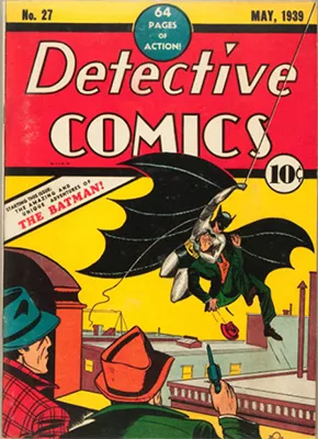 Detective Comics #27: (May 1939): First Appearance of Batman. One of only two comic books to sell for more than $2m. Marginally beaten for the world record by a copy of Action Comics #1
