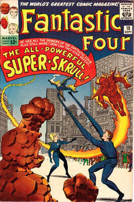 Origin and First Appearance, Super-Skrull, Fantastic Four #18, Marvel Comics, 1963. Click for value