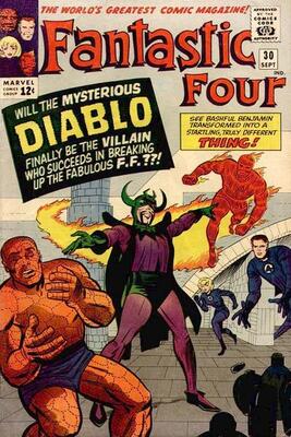 Origin and First Appearance, Diablo, Fantastic Four #30, Marvel Comics, 1964. Click for value