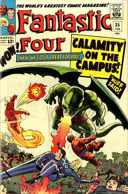 Origin and First Appearance, Dragon Man, Fantastic Four #35, Marvel Comics, 1965. Click for value