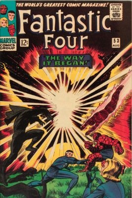 Fantastic Four #53 (Marvel, 1966): Brief Origin of Black Panther; First Appearance of Ulysses Klaw. Click for values