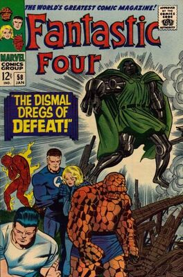 Fantastic Four #58: Doctor Doom steals Silver Surfer's powers. Click for values