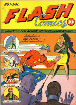 Flash Comics #1 first appearance The Flash (Golden Age). Click for values