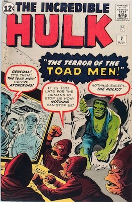 Incredible Hulk #2 (May 1962): First Green Hulk. #27 on the Silver Age comics top 50. Click for values