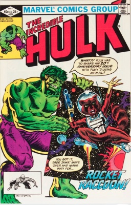 Incredible Hulk #271 (1981): 1st Appearance of Rocket Raccoon in comics continuity. Click for value