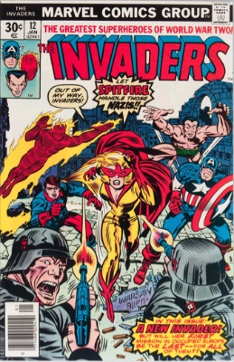 Origin and First Appearance, Spitfire, Invaders #12, December, 1976. Click for value Origin and First Appearance, Spitfire, Invaders #12, December, 1976. Click for value