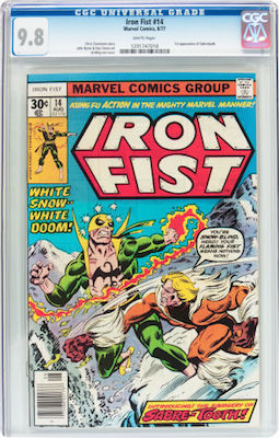 Iron Fist #14 is too common to buy in any grade below CGC 9.8. Insist on white pages and good centering. Click to buy