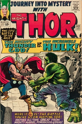 Journey into Mystery #112: Classic Hulk vs Thor battle and cover. Click for values