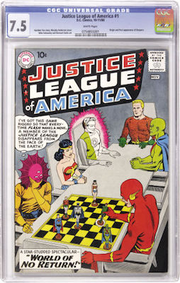 100 Hot Comics: Justice League of America #1, 1st Solo Book, Click to buy a copy at Goldin