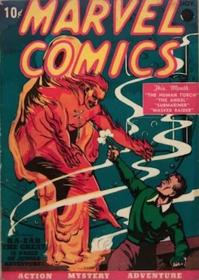 Marvel Comics #1 (October 1939): Origin and First Appearance, Human Torch; First Appearance, The Angel. Click to have your copy appraised FREE!