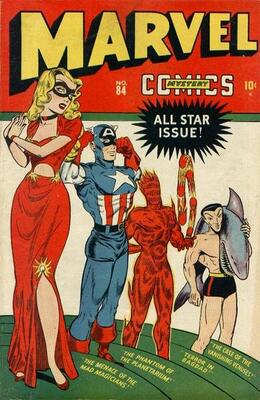 Marvel Mystery Comics #84: Blonde Phantom cover appearance. Click for values