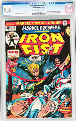 A clean copy of Marvel Premiere #15 in CGC 9.8 makes a fine investment in the 1st Iron Fist appearance. Click to buy