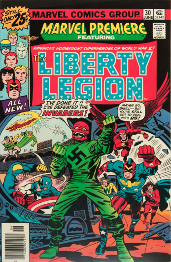 Marvel Premiere #30 (June, 1976): Liberty Legion. Click for values