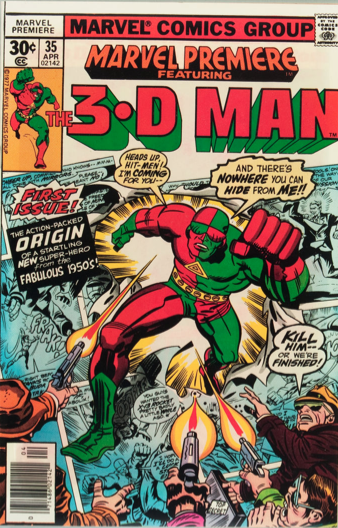 Marvel Premiere #35 (April, 1977): Origin and First Appearance, 3-D Man. Click for value