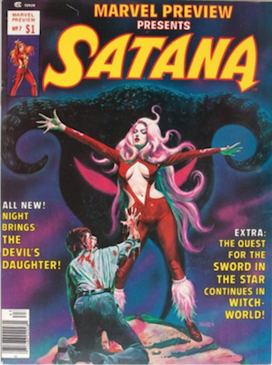 Marvel Preview #7 (1976): 1st Appearance Satana; 1st Rocket Raccoon. Click for value