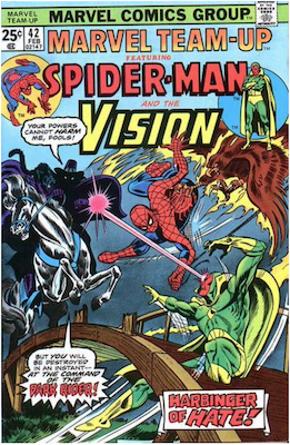 Marvel Team-Up #42: Spider-Man and The Vision. Click for values.
