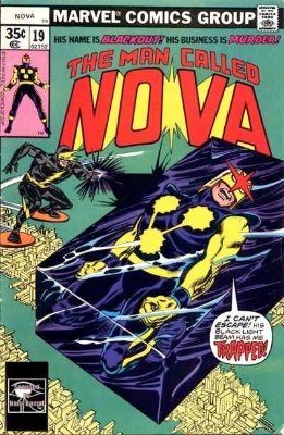 Origin and First Appearance, Blackout, Man Called Nova #19, Marvel Comics, 1974. Click for value