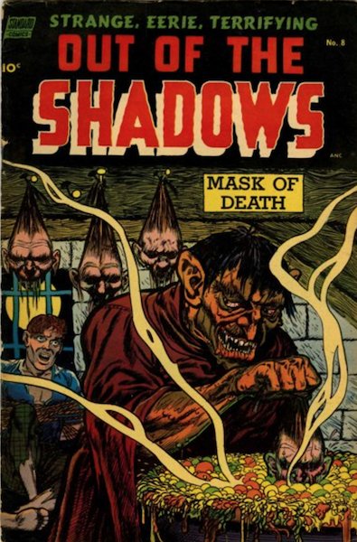 Out of the Shadows #8 (1954): Monster Shrinking Human Heads cover! Click for value