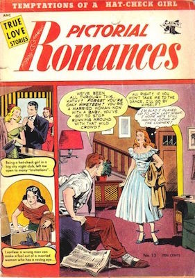 Pictorial Romances #13: Matt Baker cover art. Click for values