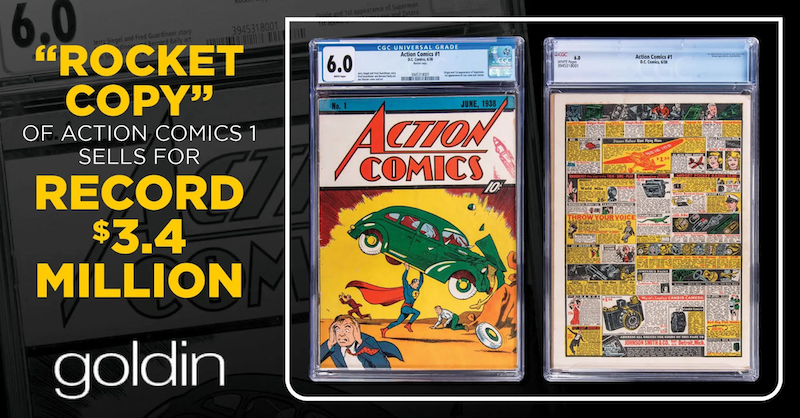 Action Comics #1 Rocket Copy breaks world record, Goldin