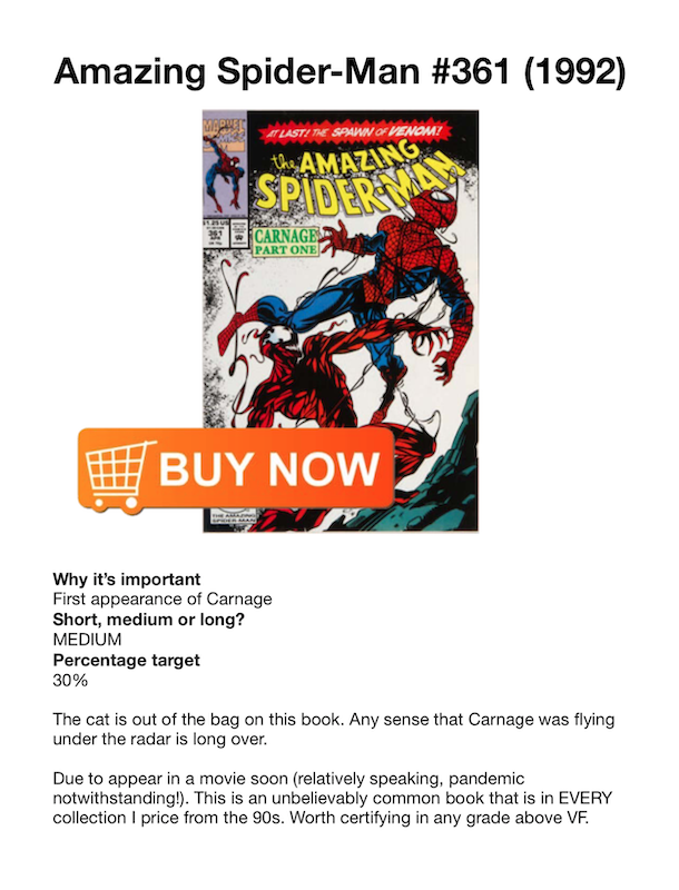 Example page from the Beginners Guide to Comic Book Investing 2018-19 eBook from https://www.sellmycomicbooks.com/