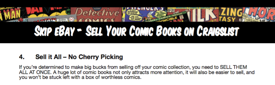 How to Sell Comics on Craigslist eBook