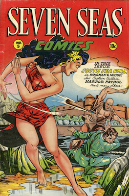 Seven Seas #5: Classic Matt Baker comic cover. Click for values