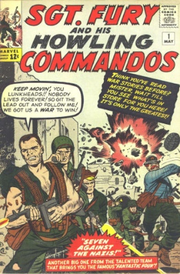 Origin and First Appearance, Nick Fury, Sgt. Fury and his Howling Commandos #1, DC Comics, 1963. Click for values