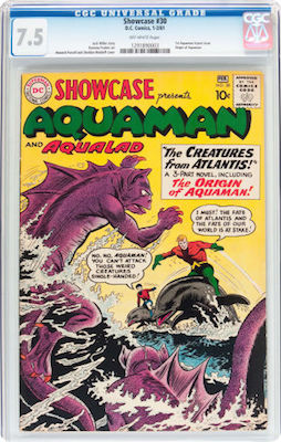 100 Hot Comics: Showcase #30, 1st Aquaman of the Silver Age, 1st Aqualad. Click to buy a copy from Goldin