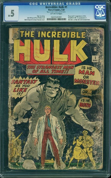 The Entry Pricepoint for a CGC-graded Hulk #1 in this kind of shape is now well into four figures! Click to find one at Goldin