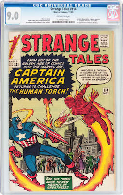 100 Hot Comics: Strange Tales #114, 1st Captain America in the Silver Age. Click to buy a copy at Goldin