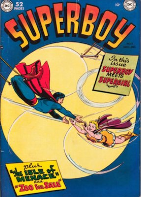 Tryout in Superboy #5 (November/December 1949): Queen Lucy, Supergirl. Click for values