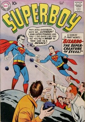 100 Hot Comics: Superboy #68, 1st Bizarro. Click to buy a copy at Goldin