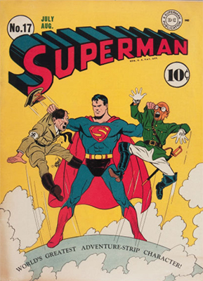 Superman #17: Hitler & Hirohito cover. 1st Fortress of Solitude. Click for values