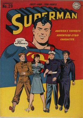 Superman #29: WWII servicemen cover. Click for values