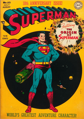 Superman Comics #53: Origin of Superman Retold. Click for values