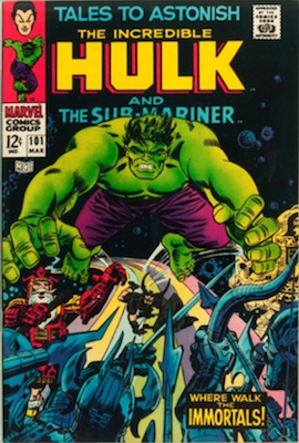 Tales to Astonish #101: Last in Series; Hulk story continues in Incredible Hulk #102, Sub-Mariner story continues in Iron Man and Sub-Mariner #1. Click for value