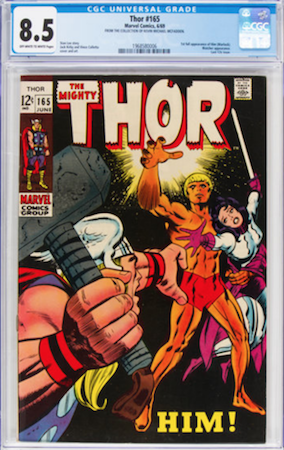 100 Hot Comics #36: Thor 165, 1st Adam Warlock. Click to order a copy from Goldin