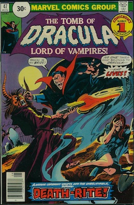 Tomb of Dracula #47 30c Variant August, 1976. Price in Circle