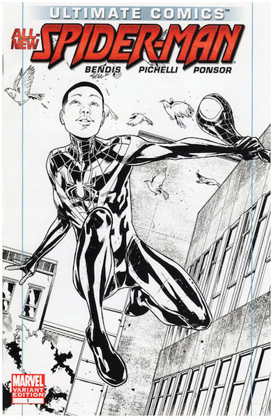 #17: Ultimate (Comics) Spider-man 1 Pichelli Sketch (2011). Click for values